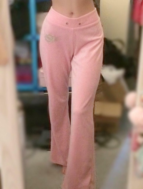 pink velour tracksuit bottoms